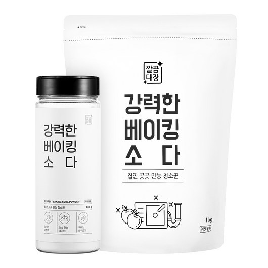 깔끔대장 강력한 베이킹소다 본품 600g+리필 1kg, 1세트