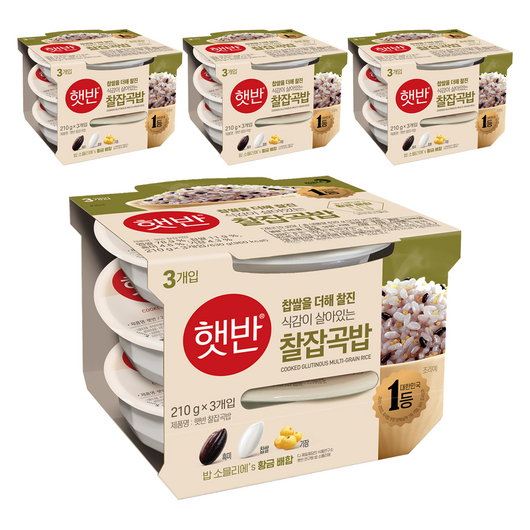 햇반 매일 찰잡곡밥, 210g, 12개