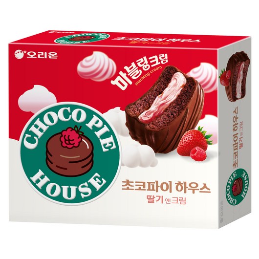 오리온 초코파이 하우스 딸기앤크림, 408g, 1개