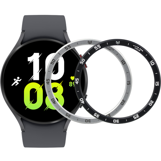 스페이스쉴드 스마트워치 베젤링 44mm 2종 세트, 실버, 블랙, 1개