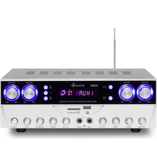 미라클엠 4채널앰프 블루투스앰프 카페 매장용 인티앰프 400W, M800, 혼합색상