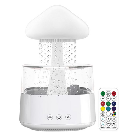 808 빗소리 무드등 간편세척 대용량 초음파 가습기, RAINHumidifier, 혼합색상