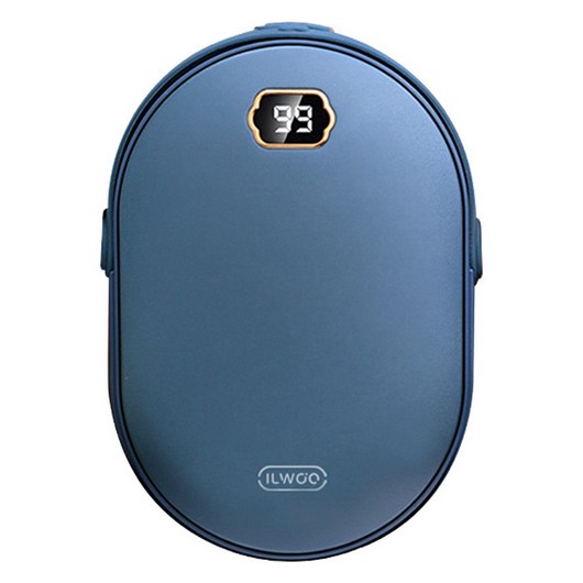 ILWOO 핸들러 LED 휴대용 충전식 전기 손난로 보조배터리 10000mAh 양면발열, IW-H07, 네이비, 2024년
