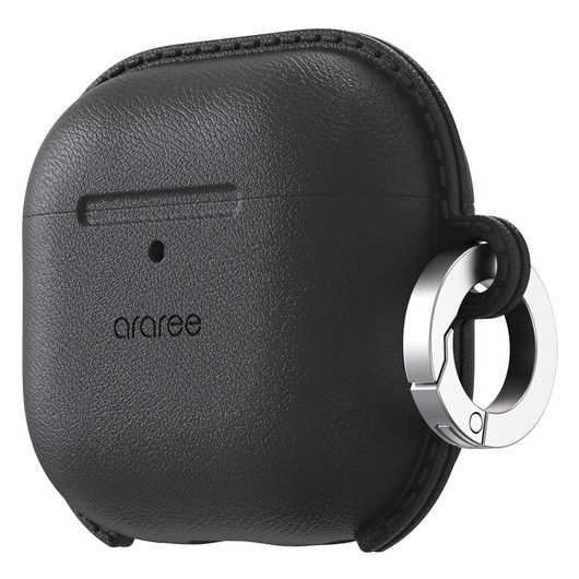 아라리 슬림 팝스 분실방지 무선 이어폰 실리콘 카라비너, 에어팟4, 블랙, 1개