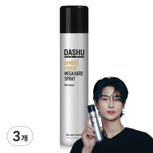 다슈 포 맨 밤부 포레스트 메가 하드 스프레이, 180ml, 3개