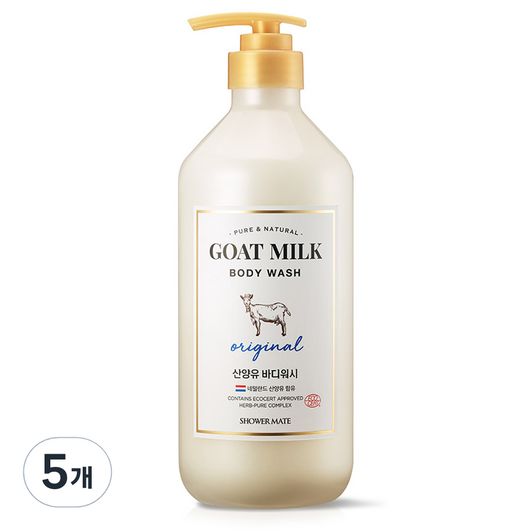 샤워메이트 산양유 바디워시 오리지널, 800ml, 5개