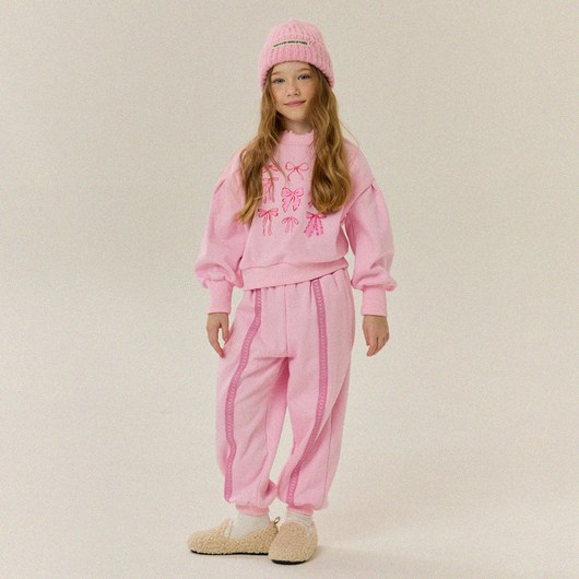 리에벨로 여아용 러블리 리본 상하의 세트