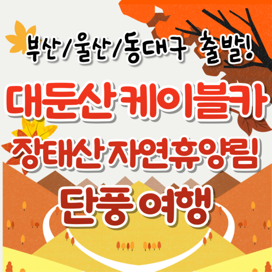 [전북] [부산출발]가을단풍! 대둔산&장태산 자연휴양림 당일 기차여행