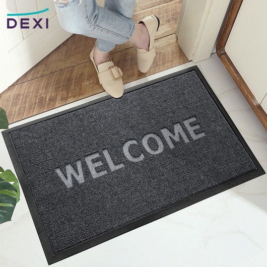 DEXI 1개 바닥 출입구 발판 매트 웰컴 현관 미끄럼방지 발매트 그레이 도어매트, Grey