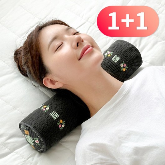 1+1 집앤콕 경추베개, 바이오비드폼, 피그먼트 차콜(대)(1+1)
