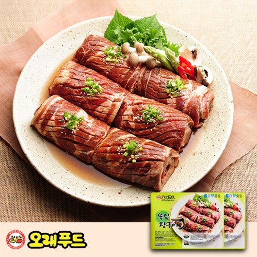 수제 양념 돼지갈비 맛 쑥잎왕구이 1kg * 2팩 (8대 8인분), 2개