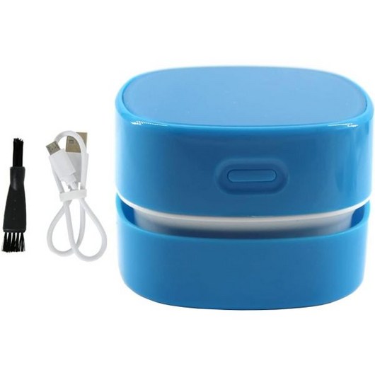 테이블 진공 청소기 부스러기 먼지 데스크톱 미니 USB 충전식 충전기클린 브러시 노즐 청소용 핸드헬드 무선 노트북 키보드 소파 오피스 홈카 블루, Blue