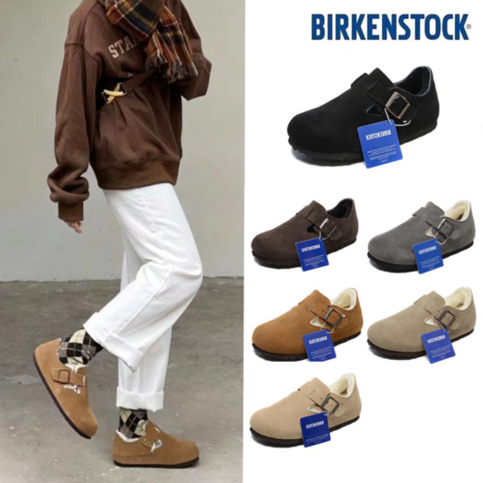 버켄스탁 런던 남여공용 시어링 스웨이드 레더 털슬리퍼 London Shearling 좁은발볼