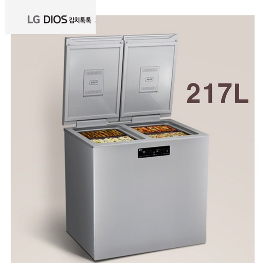 엘지 LG 뚜껑형 김치냉장고 2도어 217리터 김장 혼수 대형가전 김치톡톡 유산균 탈취기능, 필수선택, LG전자 디오스 K228S111