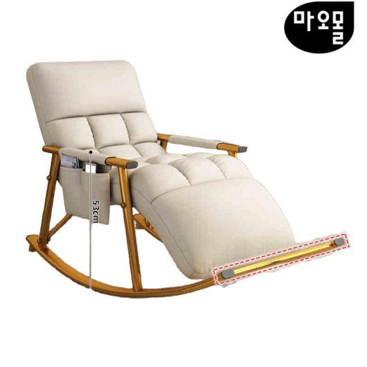 마오몰 흔들의자 1인용 2인용 리클라이너 소파형 수유 임산부, 1개, 1인용 화이트 [골드 프레임]