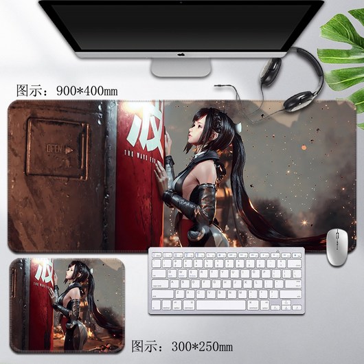 스텔라 블레이드 대형 초대형 컴퓨터 키보드 마우스 패드, 3mm, 700x300mm, 실버 07, 1개