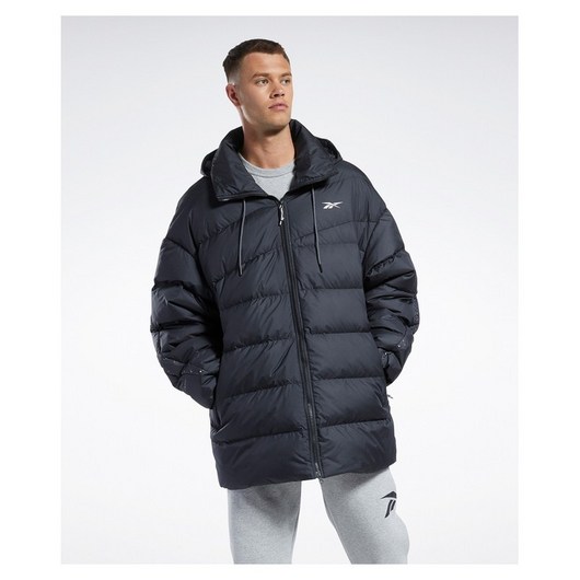 리복 Reebok 남여공용 VECTOR LONG 다운자켓 - 블랙 HH8368 REJU2F600BK