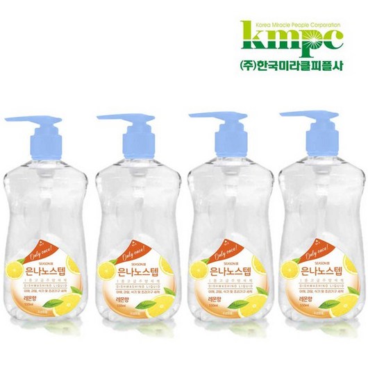 은나노스텝 시즌3 주방세제 550ml x 4개/다용도/설거지/과일세척, 사과향2개+레몬향2개, 4개