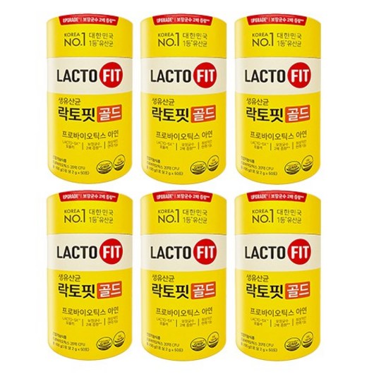 종근당건강 락토핏 생 유산균 골드, 6개, 100g