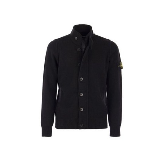 스톤 아일랜드 24FW 와펜 패치 버튼 울 가디건 블랙 8115547A3 A0029