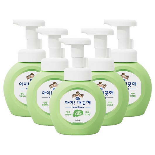 아이깨끗해 핸드워시 용기 청포도 250ml 5개