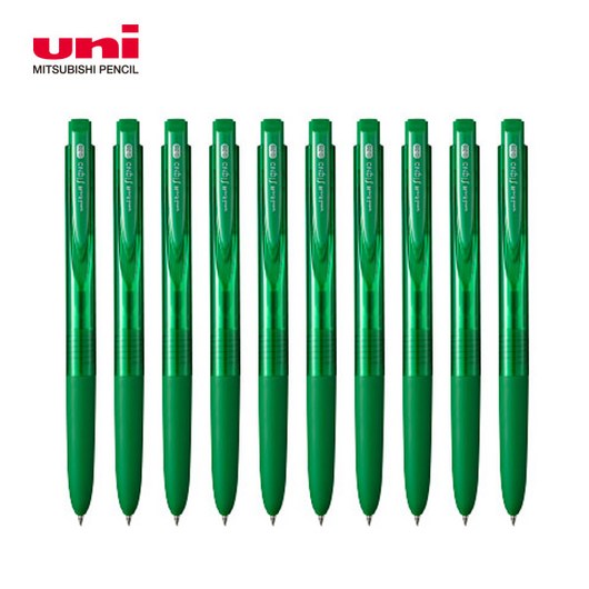 UNI 유니볼 시그노 노크식 중성볼펜 UMN-155 0.38mm 10가지색상, 1개, 그린(10자루) 시그노그린리필