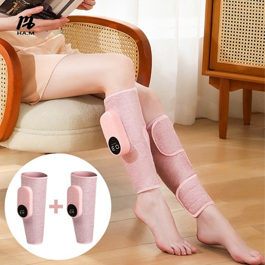 HA.M 무선 다리 마사지기 온열 휴대용 공기압 안마기 종아리 마사지기, 신상핑크, 2개