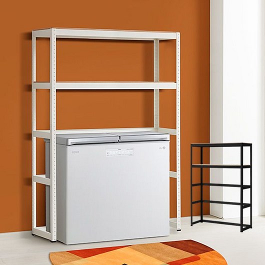 김치냉장고 앵글 120 2단 180 선반 다용도 조립형 베란다용 – 블랙 김치냉장고선반