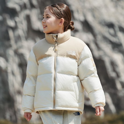 [백화점 출고] 노스페이스 키즈 패딩 RVS 눕시 온볼 자켓 크림 남아 여아 아동 점퍼