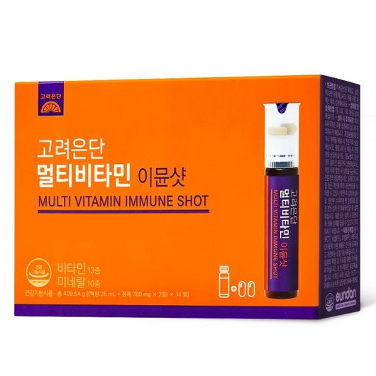 고려은단 멀티비타민 이뮨샷 액상비타민 14병 X 1개, 고려은단 멀티비타민 이뮨샷 14병 x 1개, 쇼핑백 포함 무료