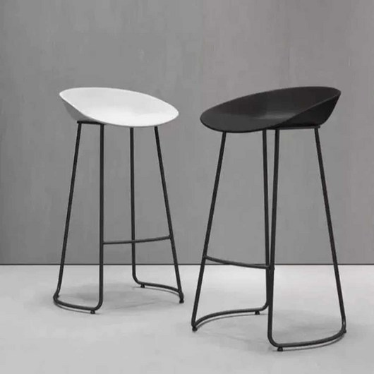 아일랜드 철제 바체어 철재 스툴 홈바 바의자 식탁 카페, 화이트 65cm + 화이트 쿠션, 1개