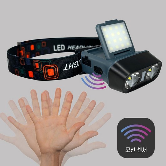 홍전기 헤드랜턴 LED 모션 센서 헤드라이트 캠핑 해루질, LED 헤드랜턴 화이트, 1개