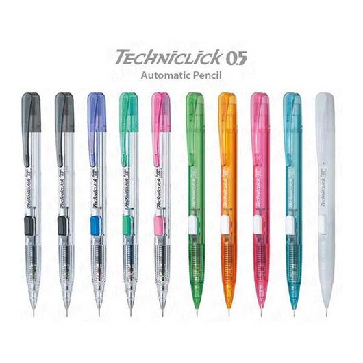 펜텔 Pentel 테크닉 클릭 샤프 1mm 10종, 테크니클릭 컬러 10종 (PD105)