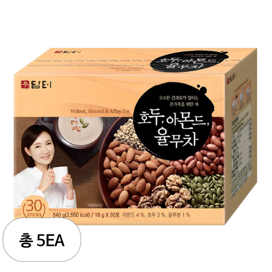 담터 호두 아몬드 율무차, 5개, 18g, 30개입