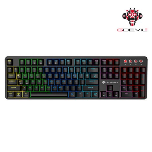 GDEVIL 지데빌 G917 SCUD 가스켓 게이밍 기계식 키보드, 청축, 블랙, 일반형