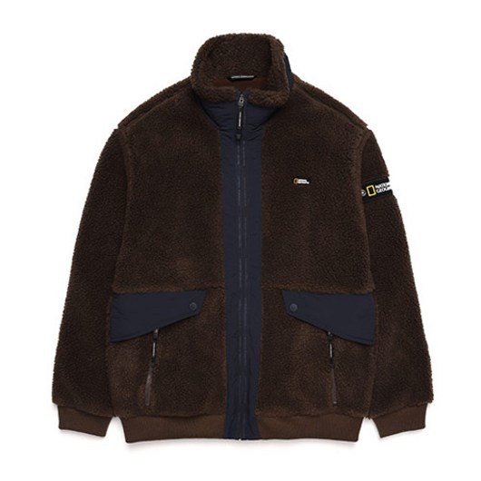 매장정품 내셔널지오그래픽 NATIONALGEOGRAPHIC N214UFT960 하이넥 우븐배색 블루종 뽀글이 점퍼 D BROWN 1624657