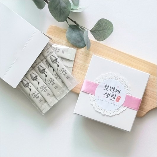 국내산 사양벌꿀100% 꿀스틱12g 답례품 (10포/15포/20포) 리본도일리상자완포장 돌잔치 결혼 조문 고희 감사, 12g x 15포, 1개