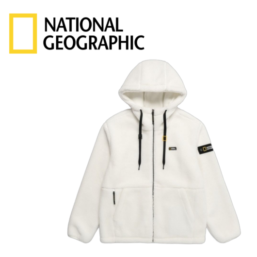 내셔널지오그래픽 NATIONALGEOGRAPHIC N234UFJ910 코스토니 플리스 뽀글이 후드 집업 WHITE 510416