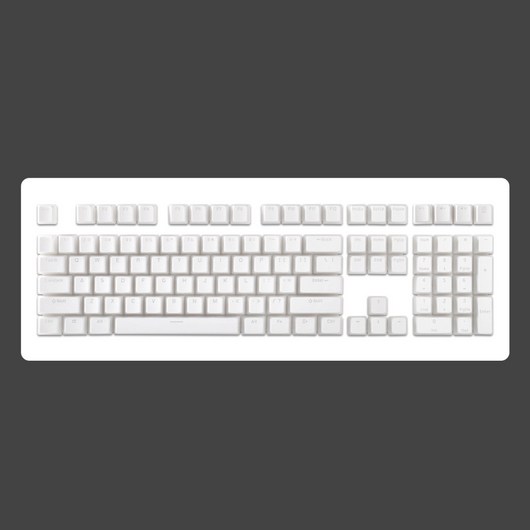 타닥 푸딩 LED투과 PBT OEM 이중사출 2U쉬프트 포함 키캡 129키, 화이트