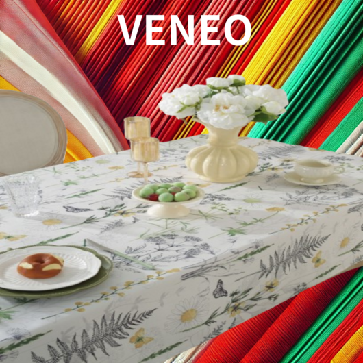 veneo 방수 식탁보 테이블보, 2인(110x130 cm), 화이트 옐로우, 1개
