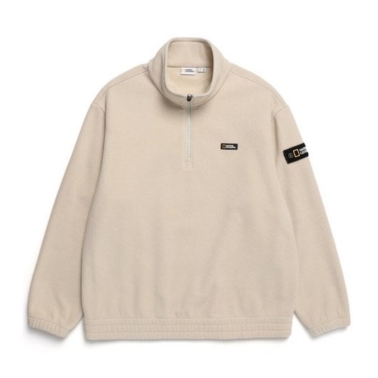 [정품] 내셔널지오그래픽 후드집업 N234UFJ903 하이넥 플리스 아노락 점퍼 CRYSTAL BEIGE