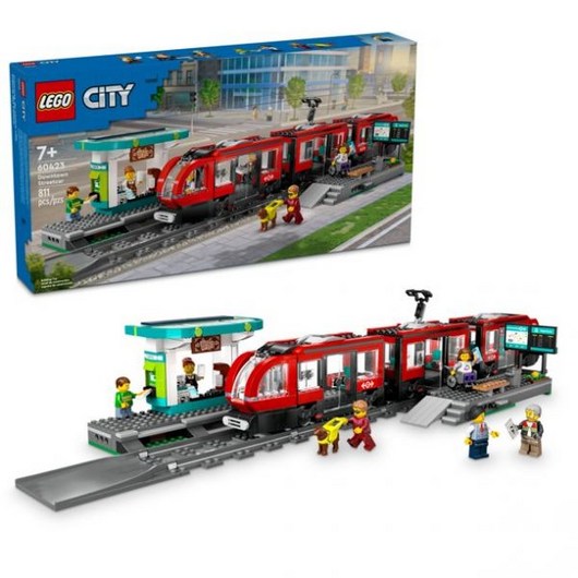 LEGO City Downtown Streetcar and Station Vehicle Toy Playset Gift for Toy Train Fans Ages 7 and up, 1개