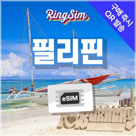 링심 필리핀이심 e심 마닐라 세부 보홀 보라카이 esim 유심, 1개, 매일 500MB, 1일