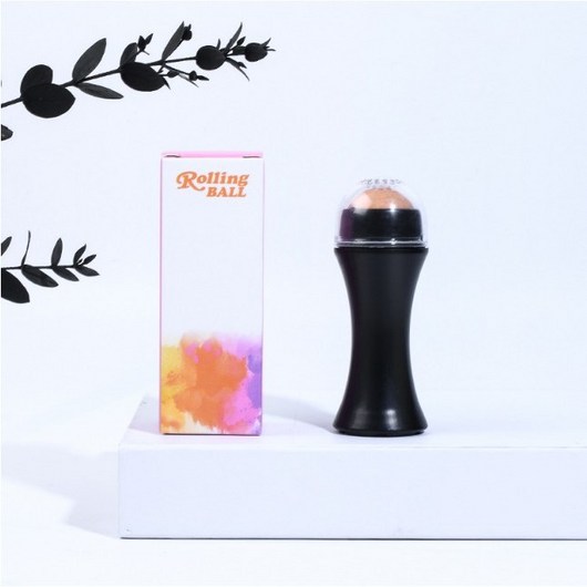 블루오차드 화산석 오일롤러 수정화장, 2개, 블랙