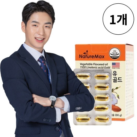Nature Max 식물성 오메가3 지방산 리놀렌산 아마씨유 북미산, 1개, 60정