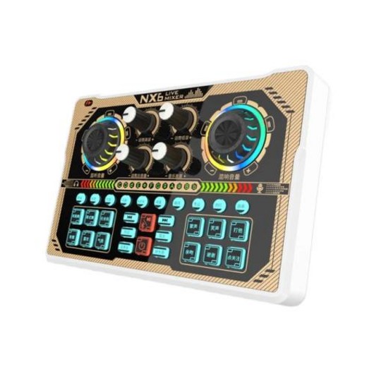 DJ 컨트롤러 디제잉 디제이 장비 입문용 라이브 사운드 카드 및 오디오 인터페이스 믹서 효과 음성 체인저 블루투스 스테레오 유튜브 스트리밍용, 없음, 1) 라이트 옐로우