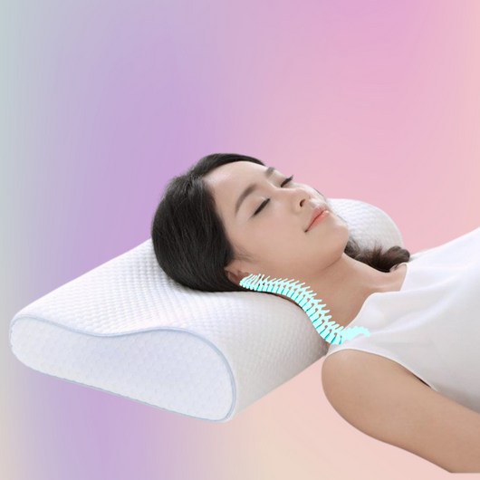 마켓업 수면 커버 베개솜 메모리폼 목 낮은 경추베개, 1개, 화이트
