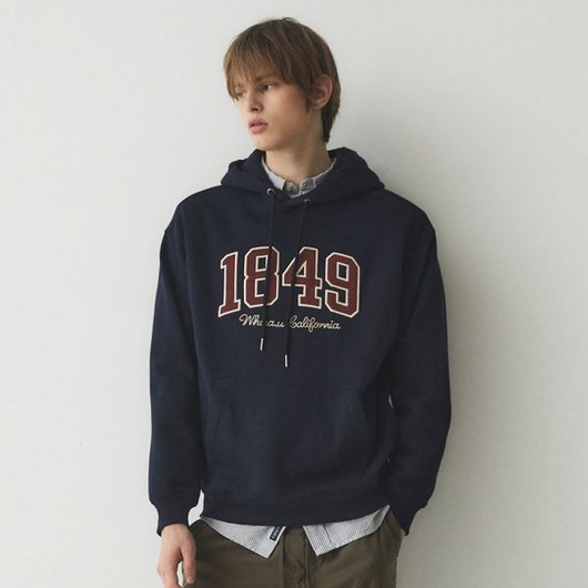 후아유 [당일발송] 빅 레터 패치 후드티(기모) / WHMHE4T12U Big Letter Patch Hoodie(Brushed) 160191