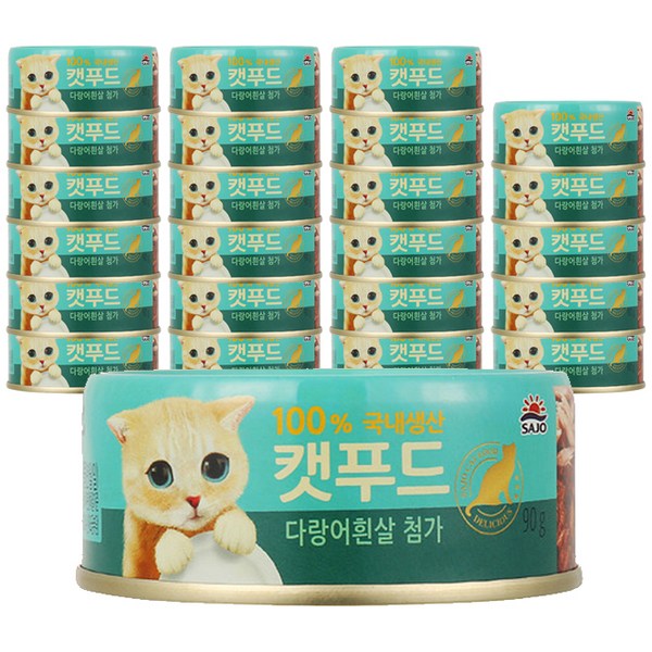 사조로하이캣푸드 고양이 간식캔, 다랑어흰살, 90g, 24개