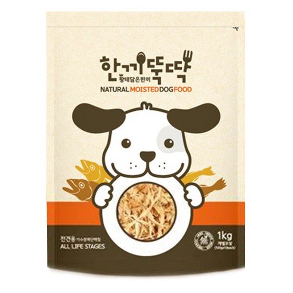 한끼뚝딱 전연령 황태담은 한끼 소프트사료, 연어+황태, 1kg, 1개